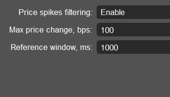 Price spikes filtering