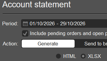 Account statements in XLSX