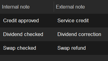 Account adjustment notes